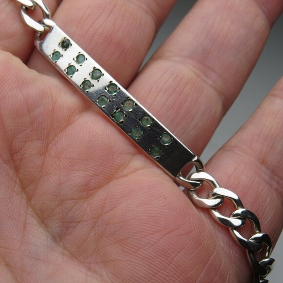 Mikeadam Jewelry - *925 Sterling Silver Genuine Emerald Bracelet